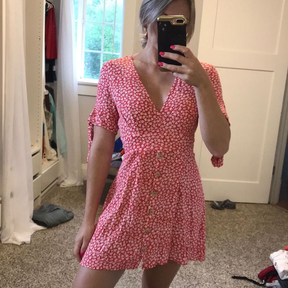 red and white dress